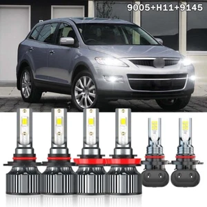 Combo de 6 faros LED de haz alto bajo kit de bombillas antiniebla para Mazda CX-9 2007-2012 - Imagen 1 de 24