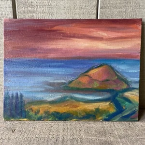 "Pintura al óleo original Big Sur California Coast Point Sur impresionismo 9"" x 12""" - Imagen 1 de 7