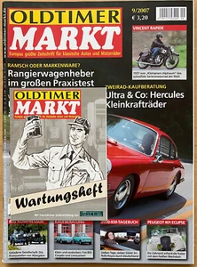Oldtimer Markt Nr. 9/2007 Vincent Rapide Hercules FIAT 850 Wartungsheft - Bild 1 von 1