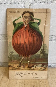 J D Larking Co Boraxine Card, 1885 with bloated constipated man - Picture 1 of 6