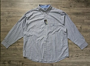 Chaps Button Down Shirt Easy Care Long Sleeve Men 2XB Big Tall Stripes -With Tag - Picture 1 of 5