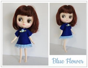 SaLe - HM Clothes fits 8" Middle Blythe HANDMADE Blue DRESS Fashion NO DOLL d4e - Picture 1 of 5