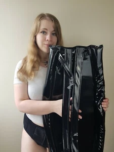 BLACK PVC Spreader Pants, ADULT DIAPER, NAPPY, plastic pants - Picture 1 of 4