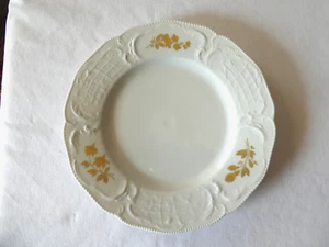 Rosenthal Sanssouci, Speiseteller weiß mit Goldblumen, Perlrand, topp Zustand - Bild 1 von 5