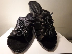 Hush Puppies Sandals Gallia Copacabana Leather Slide Wedge Comfort 7 New Tags - Picture 1 of 8