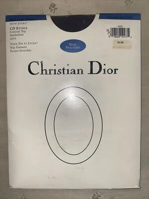 Christian Dior Talla 1 Control Top Medias Panty Manguera Grafito Gris/Negro Lujo Foto 1 de 4