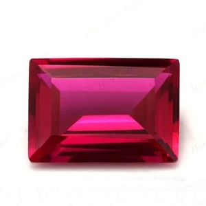 Ruby AAA Rated Lab Created Faceted Baguette Jewelry Ruby Gemstone 3x6 to 16x22mm - Picture 1 of 24