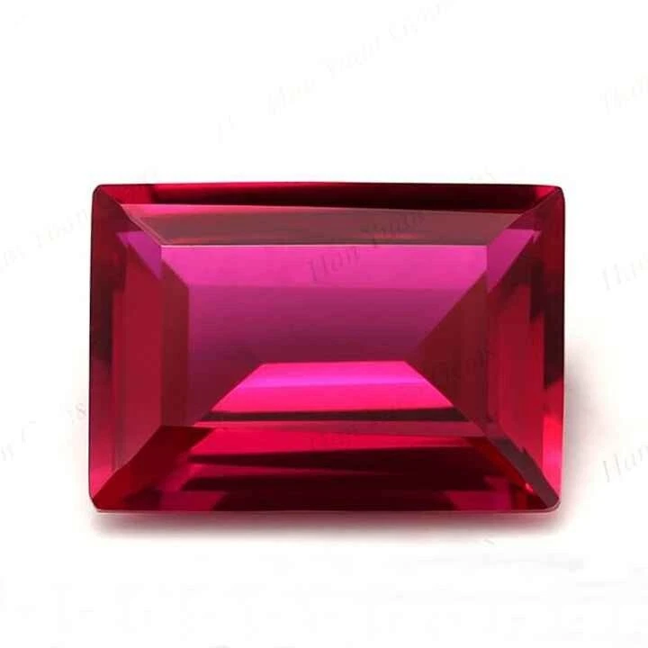 Ruby AAA Rated Lab Created Faceted Baguette Jewelry Ruby Gemstone 3x6 to 16x22mm - Image 1 of 4