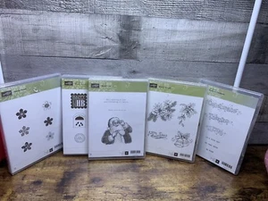 Stampin Up Cling Stamp Lot. 5 Preowned Sets. Christmas And More - Picture 1 of 16