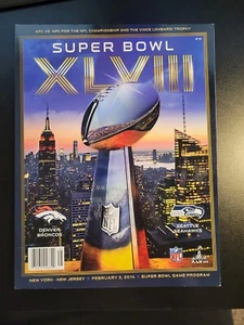 DENVER BRONCOS SUPER BOWL XLVIII PROGRAM, GAMEDAY PROGRAM & SUPER BOWL XXXII HAT - Picture 1 of 4