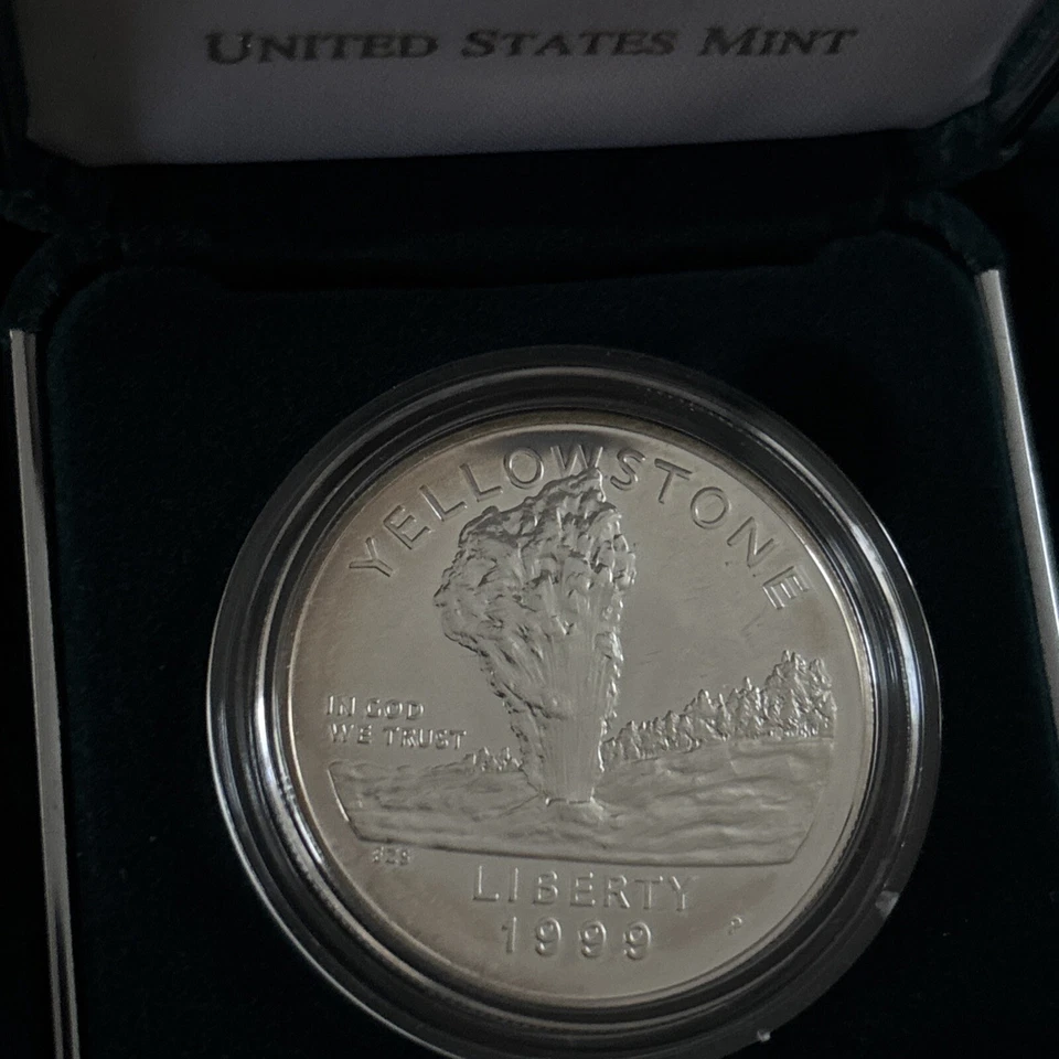 1999P Yellowstone Nat Park Commemorative Silver Dollar $1 Proof Coin US Mint. 13 - Image 1 of 2