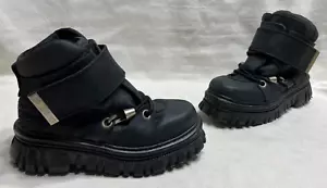 BUNKER TEAM: stivali vintage BKR Atomic in pelle gotica con plateau UK 7 EU 40,5 - Foto 1 di 19