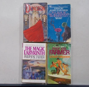 4 PHILIP JOSE FARMER # PB FEAST UNKNOWN LABYRINTH DUNGEON SCATTERED BODIES - Picture 1 of 3