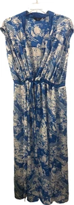 Blue Greece Print Maxi Dress Plus Size 2X G by Giuliana Polyester - Picture 1 of 7