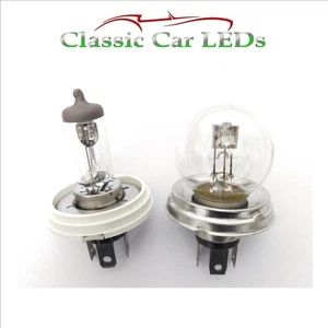 2x P45T R2 H5 HB012 410 to P43T H4 BULB ADAPTER VW T1 T2 BEETLE CAMPER BAY SPLIT - Picture 1 of 3