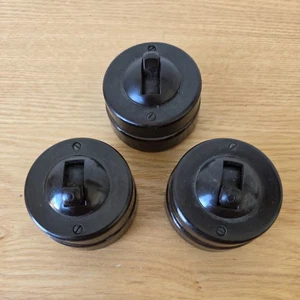 Vintage Crabtree Bakelite Dolly Toggle Light Switches x 3 - Picture 1 of 3