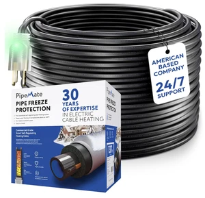 Cable térmico autorregulador Pipe Mate 150' para protección contra congelación de tuberías, 120V DC - Imagen 1 de 10
