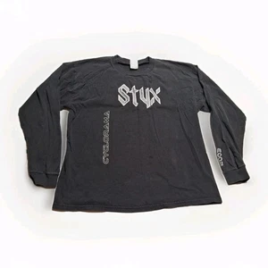 T-shirt vintage uomo Styx 2003 Cyclorama Tour manica lunga taglia large nera - Foto 1 di 24