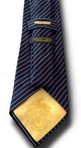 DONALD J. TRUMP Gold Bar Signature Collection Navy Blue Striped Silk Tie Necktie - Picture 1 of 17