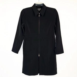 VTG Classiques Entier Black Stretch 90s Long Jacket Blazer Women's Petite 10 - Picture 1 of 10