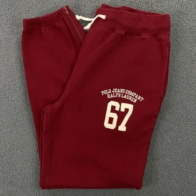 Vintage Y2K Polo Jeans Co Ralph Lauren Jogger Pants Men Small Fleece Sweatpants - Image 1 of 4