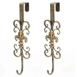 2Pack 16 Wreath Hanger for Front Door Metal Over The Door Wreath Hook Fleur De L - Picture 1 of 5
