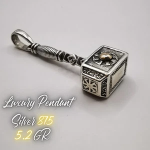 Ciondolo martello Thor leggenda URSS vintage argento massiccio 875 regalo fine unico 5,2gr - Foto 1 di 9