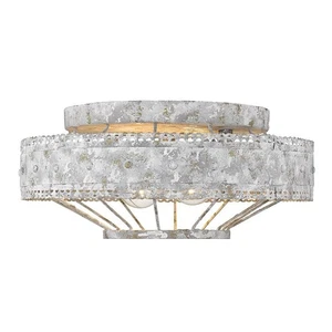 Golden Lighting Ferris 14 in. 2-Light Oyster Flush Mount - Picture 1 of 5