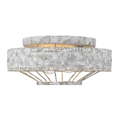 Golden Lighting Ferris 14 in. 2-Light Oyster Flush Mount - Image 1 of 4