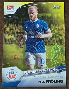 2022-23 Topps Bundesliga Jade Edition Fröling FC Hansa RC Yellow Jade 24/50 - Foto 1 di 2