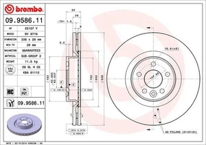 Bremsscheibe 09.9586.11 BREMBO für VOLVO - Bild 1 von 6