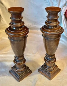 Pair of French Walnut Furniture Turned Columns - Picture 1 of 4