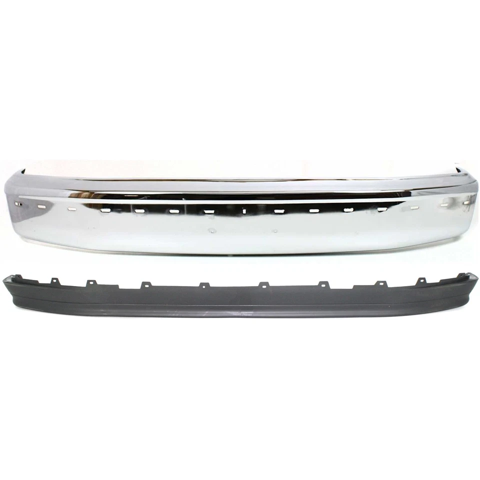 Front Bumper Kit For 1992-1996 Ford F-150 Bronco F-250 Chrome Steel with Valance - Image 1 of 4