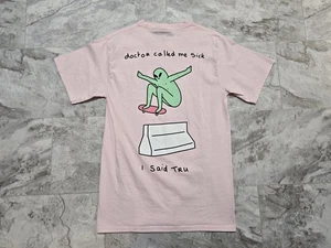Leon Karssen Sick Skateboarding Alien T-Shirt Pink Mens Sz Small  - Picture 1 of 7
