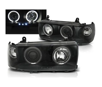 headlights for TOYOTA LAND CRUISER FJ 80 1990 1991 1992 1993 1994-1997 black LHD - Image 1 of 4