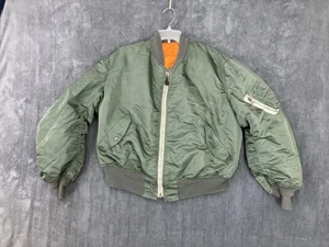 Vintage Flyers Intermediate Jacke Typ MA-1 Wende grün orange Herren XL AUSGABEN - Bild 1 von 12