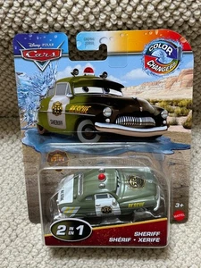 COCHES DISNEY PIXAR CAMBIADORES DE COLOR CARRERA Y RESCATE Sheriff/Vehículo de policía difícil de encontrar - Imagen 1 de 2