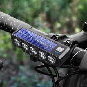 USB Rechargeable Solar Bicycle Light Cycling Safety Lamp for Night Riding - Picture 1 of 12