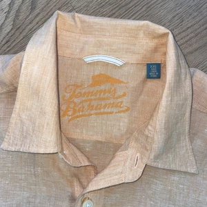 Camisa abotonada TOMMY BAHAMA ~ XXL para hombre ~ albaricoque suave ~ 100 % lino LS - Imagen 1 de 6