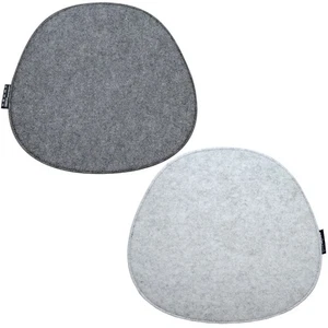 2 Filz Sitzkissen Oval 40x37cm Stuhlkissen Warme Sitzauflage 8mm Hellgrau Grau - Bild 1 von 9