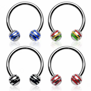 Piercing Ear Teton Horseshoe Edges-Bu Balls - Imagen 1 de 1