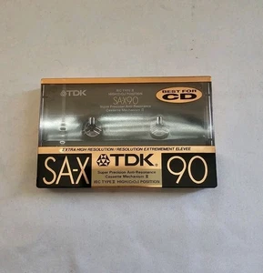 Cinta de casete en blanco TDK SA-X 90 tipo II alto sesgo Super Avilyn sellada de fábrica - Imagen 1 de 6