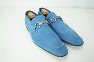 Magnanni Himmelblau Wildleder Leder Horsebit Herren Halbschuh Slipper Schuhe Größe 11 - Bild 1 von 9