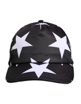 Auténtica gorra de béisbol Dolce & Gabbana negra con estampado de estrellas de poliéster para mujer Foto 1 de 4