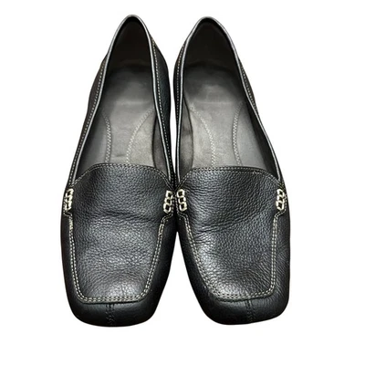 Aerosoles Kitten Heel Shoes Women 8.5M Black Leather Square Toe Magical Power - Image 1 of 4