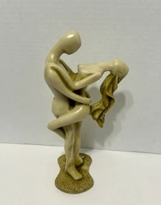 Vintage Lovers Embrace Statue Art Deco Decor Soapstone Resin Material 12”  - Picture 1 of 14
