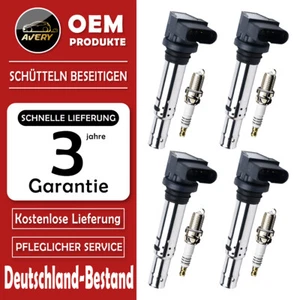 4 bobinas + 4 bujías para VW Golf 4 5 6 Polo 9N Audi A3 1.6 Seat Skoda OEM - Imagen 1 de 12