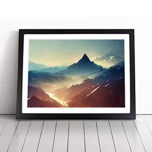 Thrilling Mountain Landscape Framed Canvas Wall Art Print Poster Picture - Foto 1 di 8
