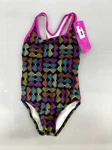 Girls size 7 Speedo 1-Piece Rainbow Heart Multi Color Swim Suit NWT Swim Suit - Picture 1 of 2