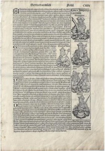 1493 – Incunable leaf from the Liber chonicarum (Nuremburg Chronicle) - Imagen 1 de 1